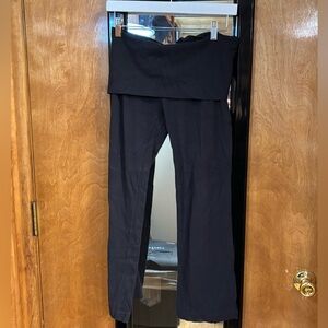 SKIMS Black Fold Over Pants Size Large Soft Lounge Wide Leg